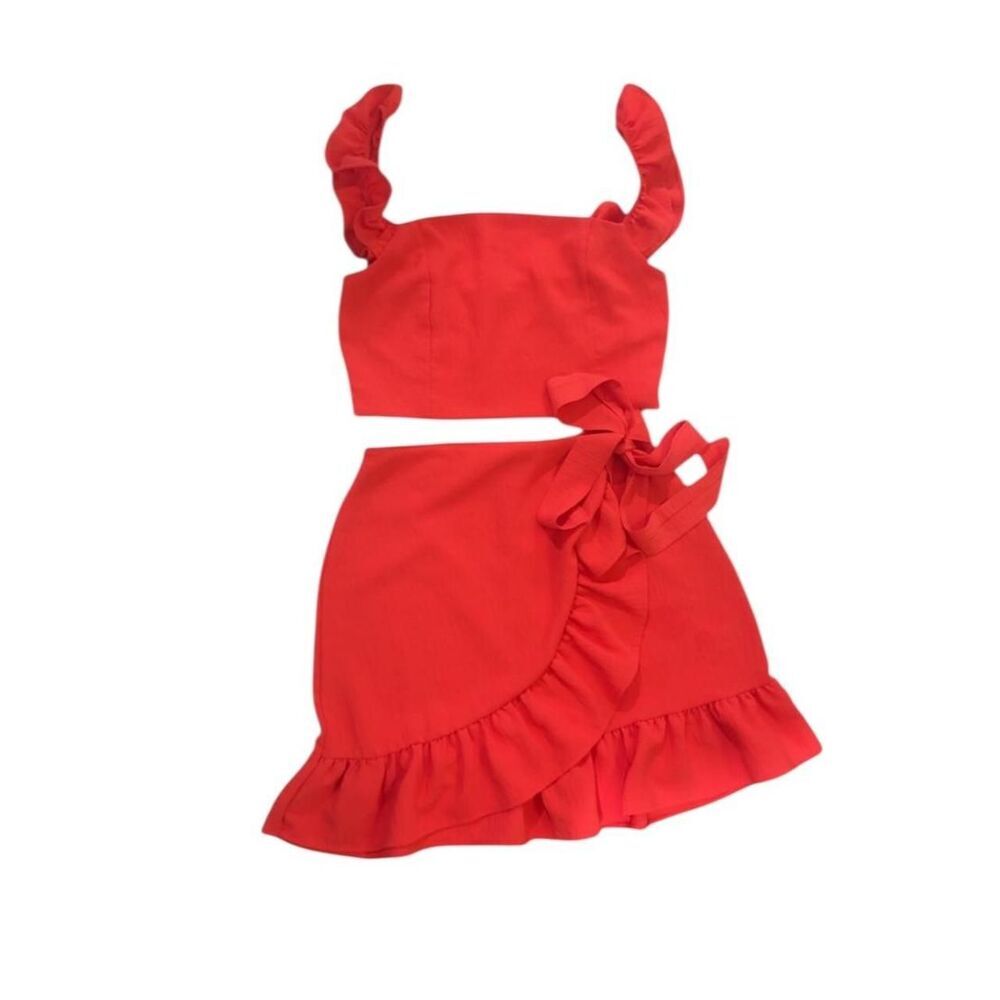 Pink Blue Blush ruffle two-piece set - Picture 2 of 4